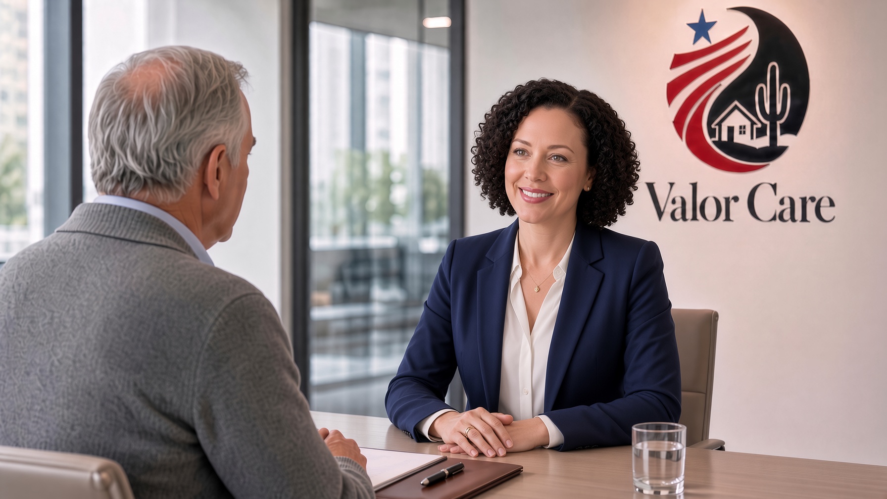 A Valor Senior Care advisor meeting with a family